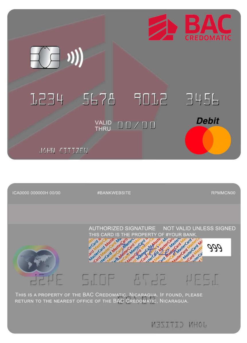 Nicaragua BAC Credomatic mastercard